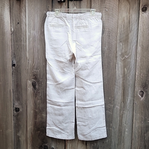 Caslon Linen Cropped Straight Leg Beach Pants in Light Tan Flax Size XS - Picture 5 of 11